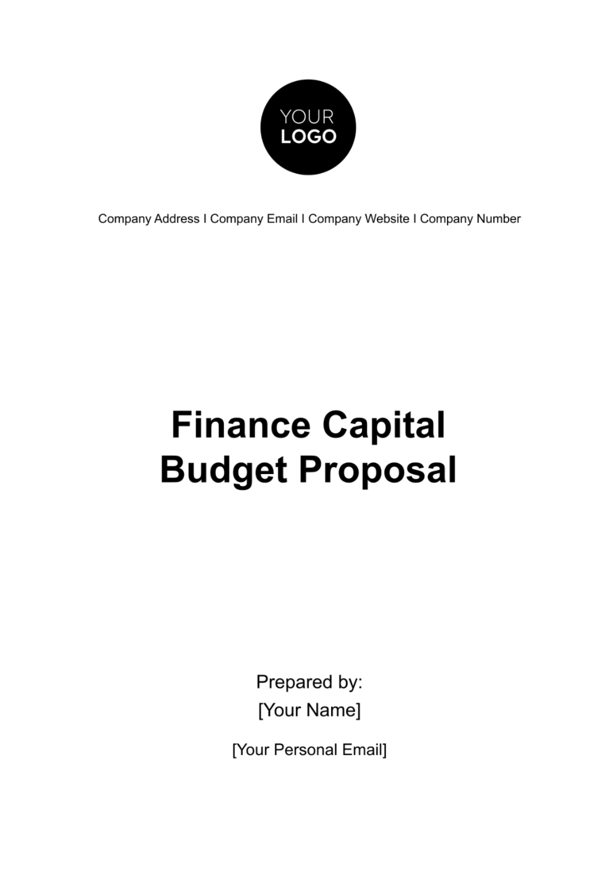 Finance Capital Budget Proposal Template