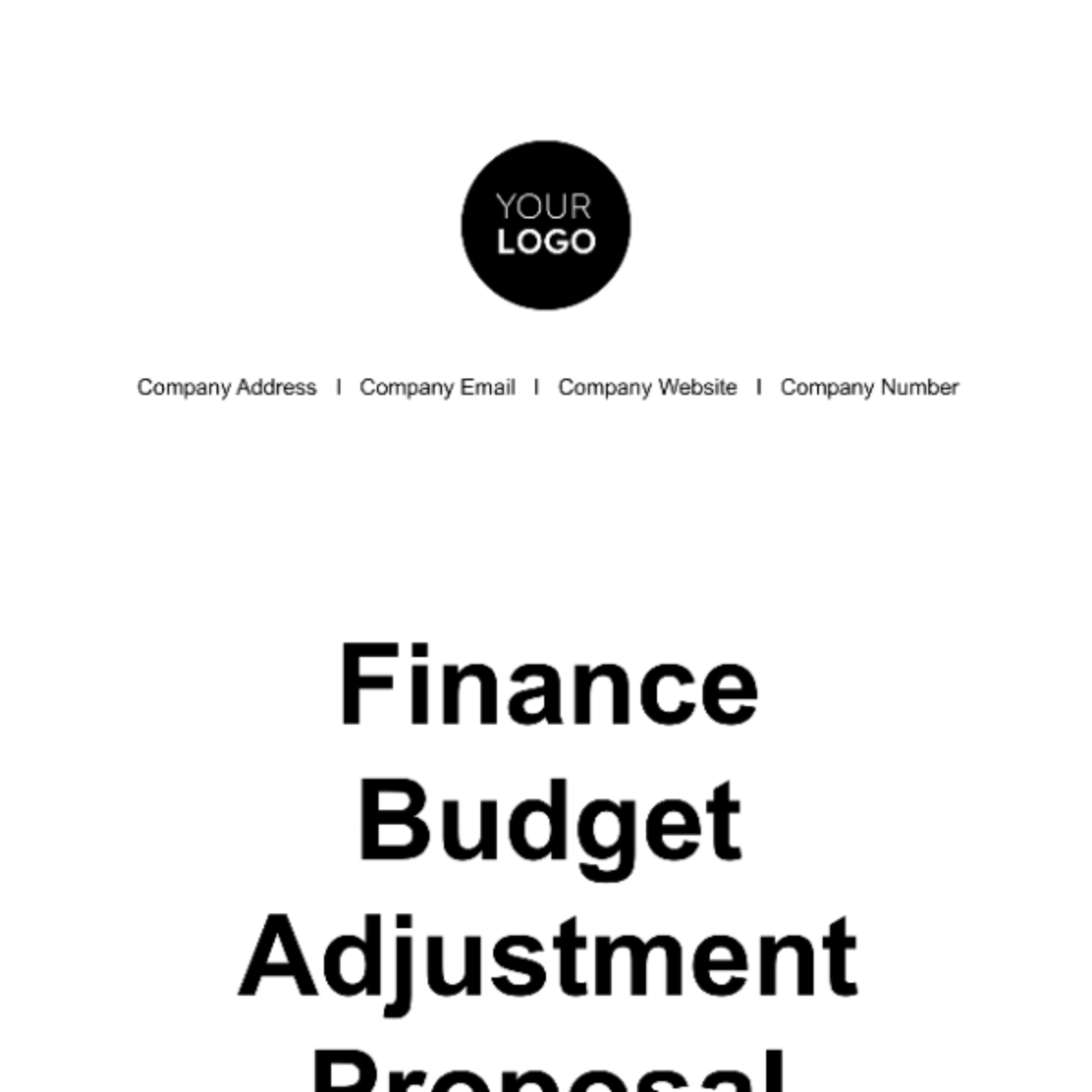 Finance Budget Adjustment Proposal Template