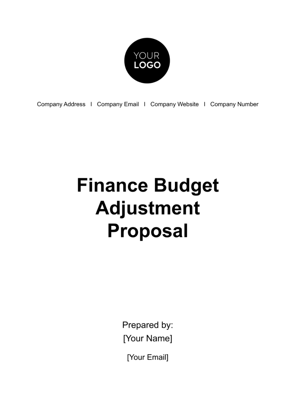 Finance Budget Adjustment Proposal Template