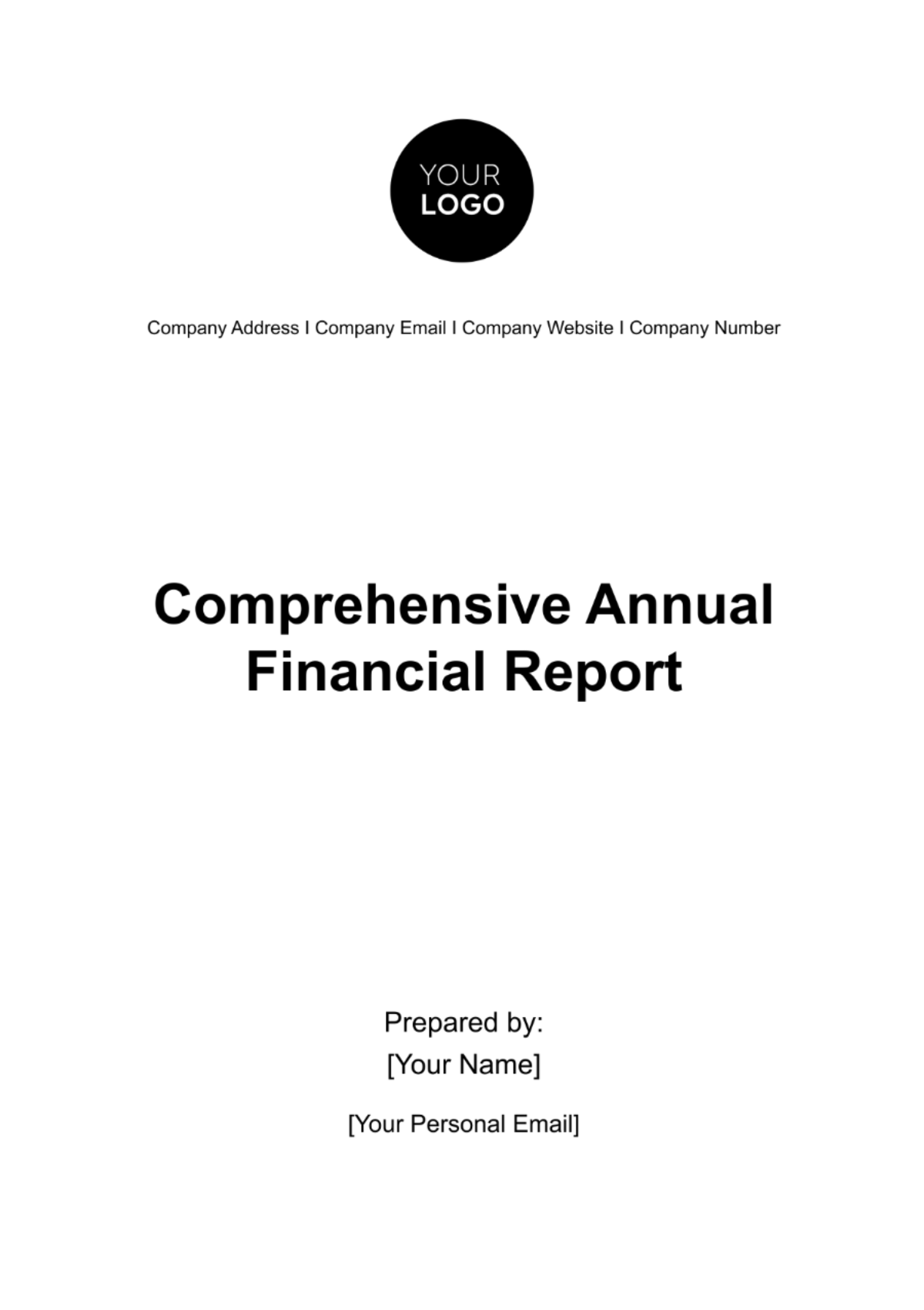 Comprehensive Annual Financial Report Template