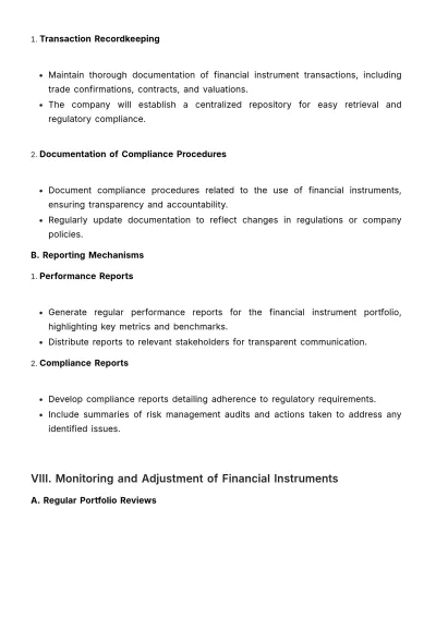 Free Financial Instrument Plan Template to Edit Online