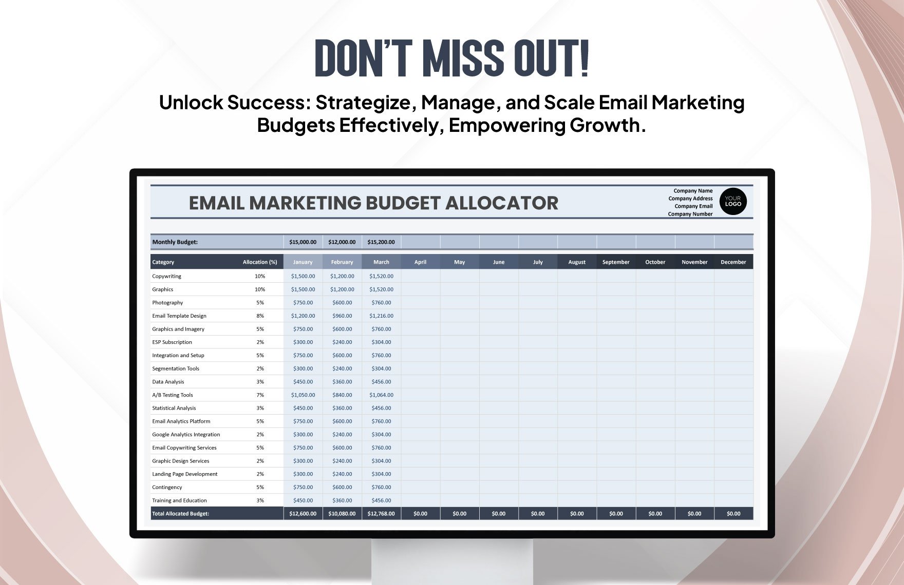 Email Marketing Budget Allocator Template