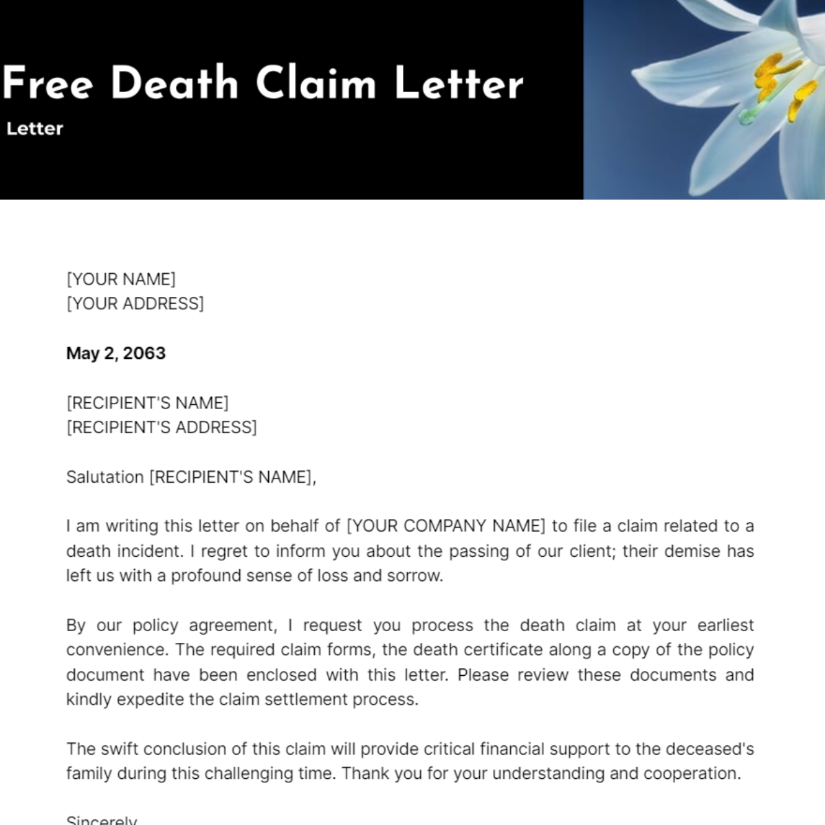 free-death-claim-letter-edit-online-download-template