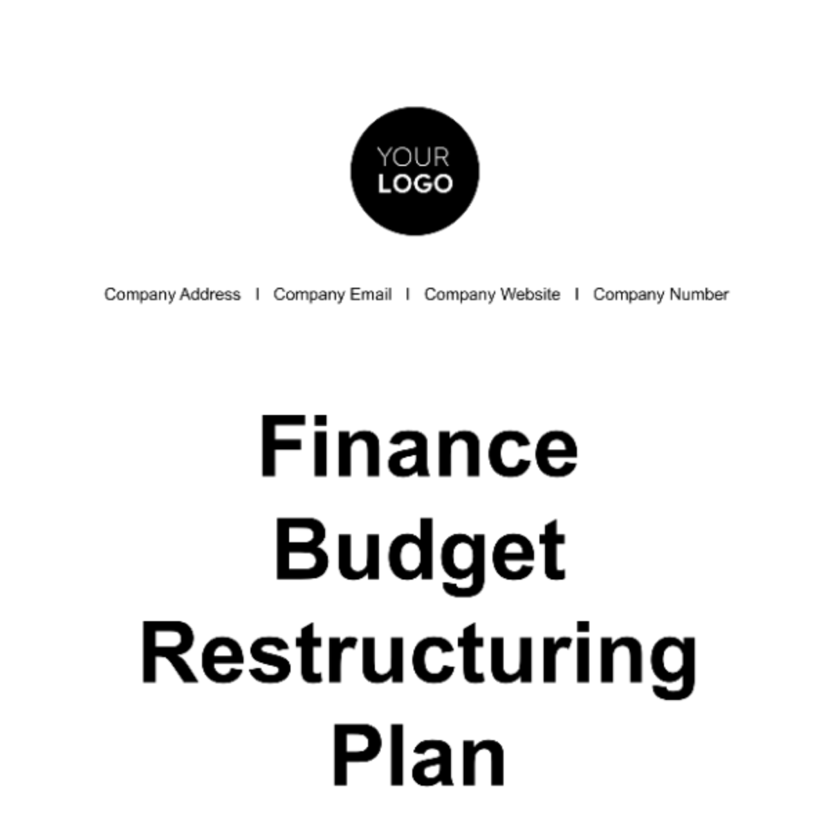 Finance Budget Restructuring Plan Template