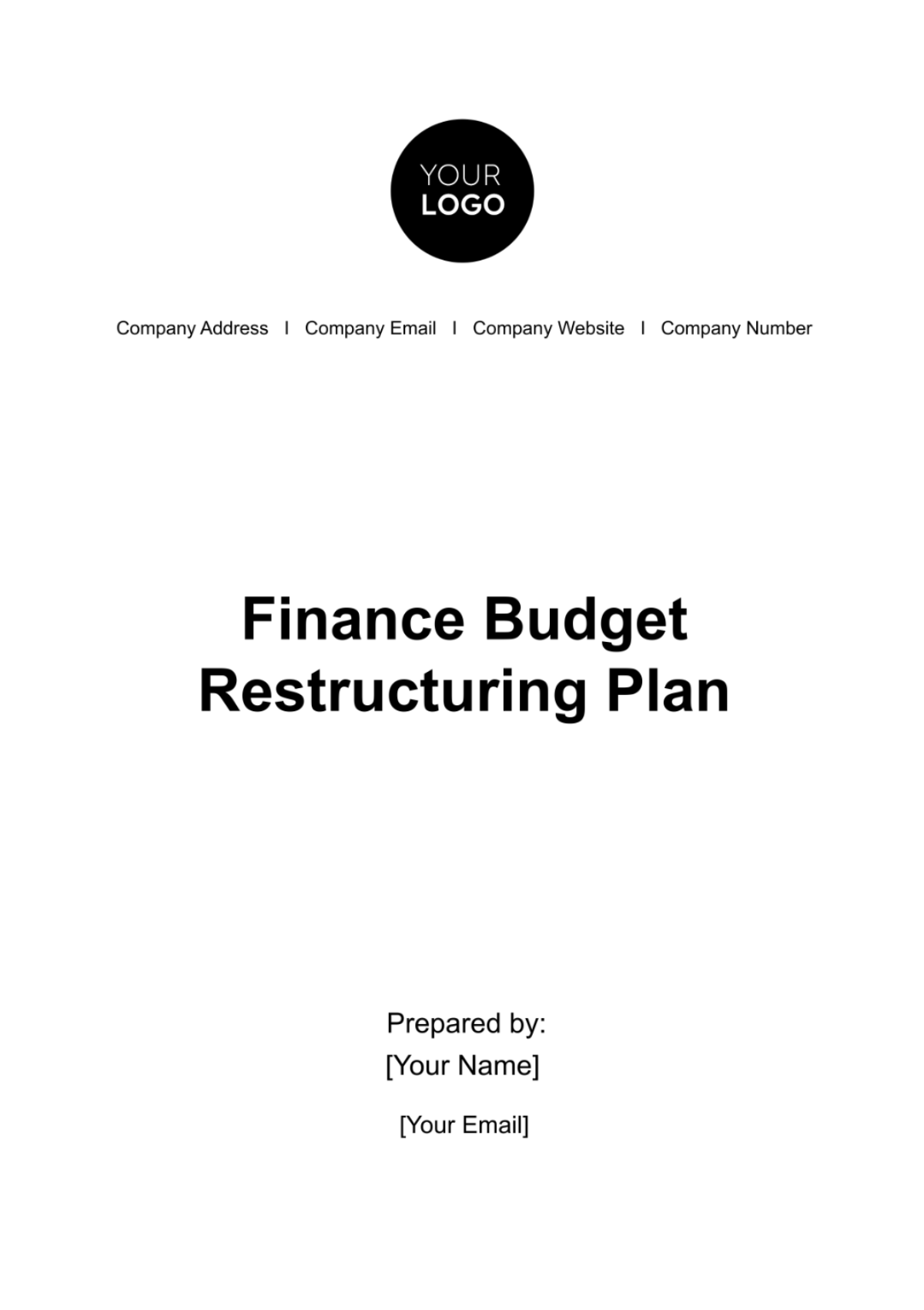 Finance Budget Restructuring Plan Template