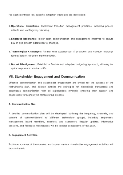 Free Finance Budget Restructuring Plan Template to Edit Online