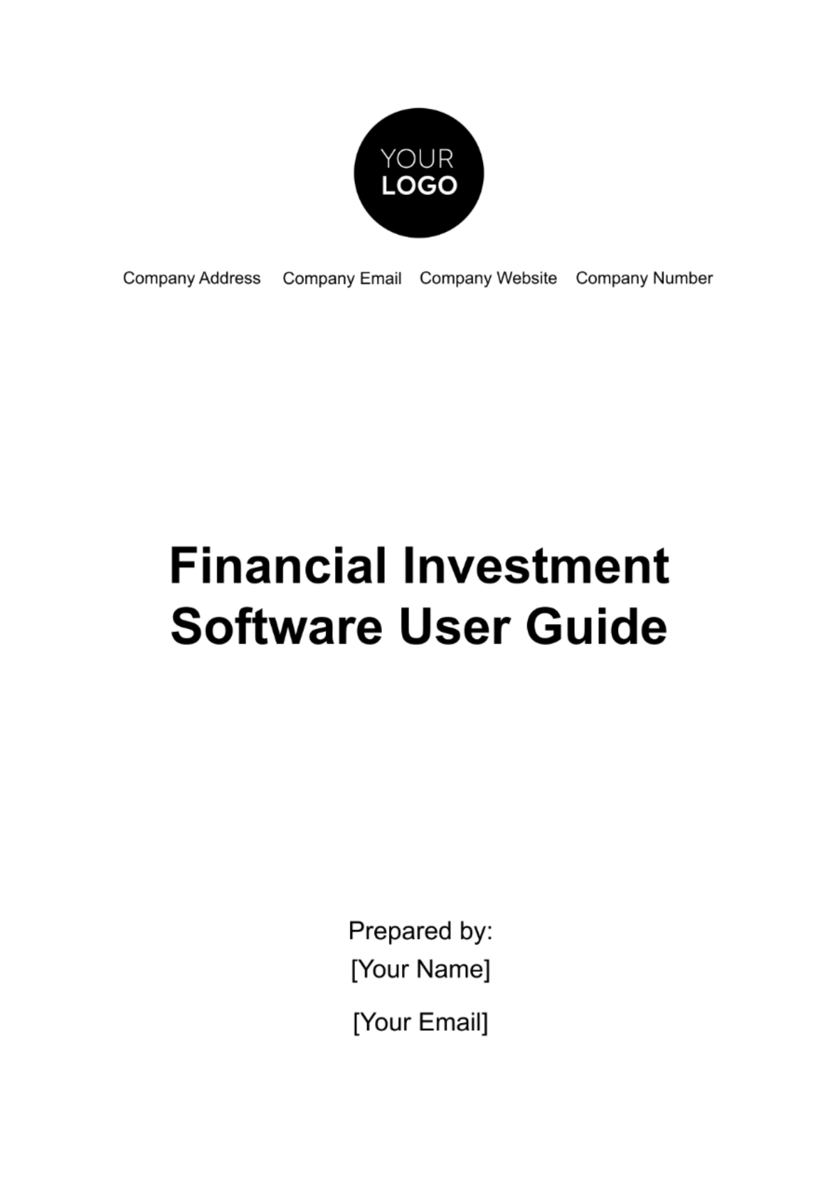 Financial Investment Software User Guide Template