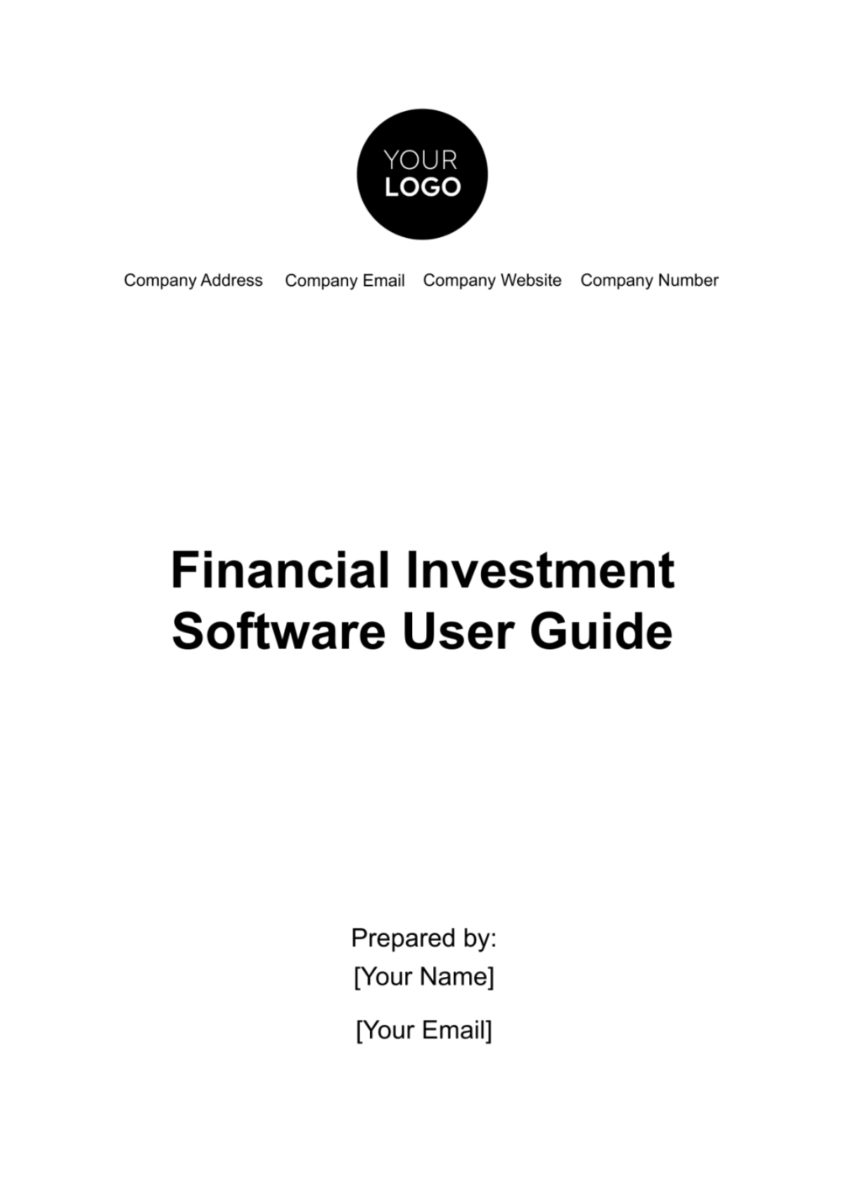 Financial Investment Software User Guide Template