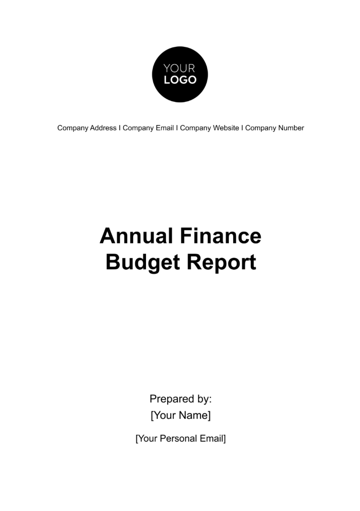 Annual Finance Budget Report Template