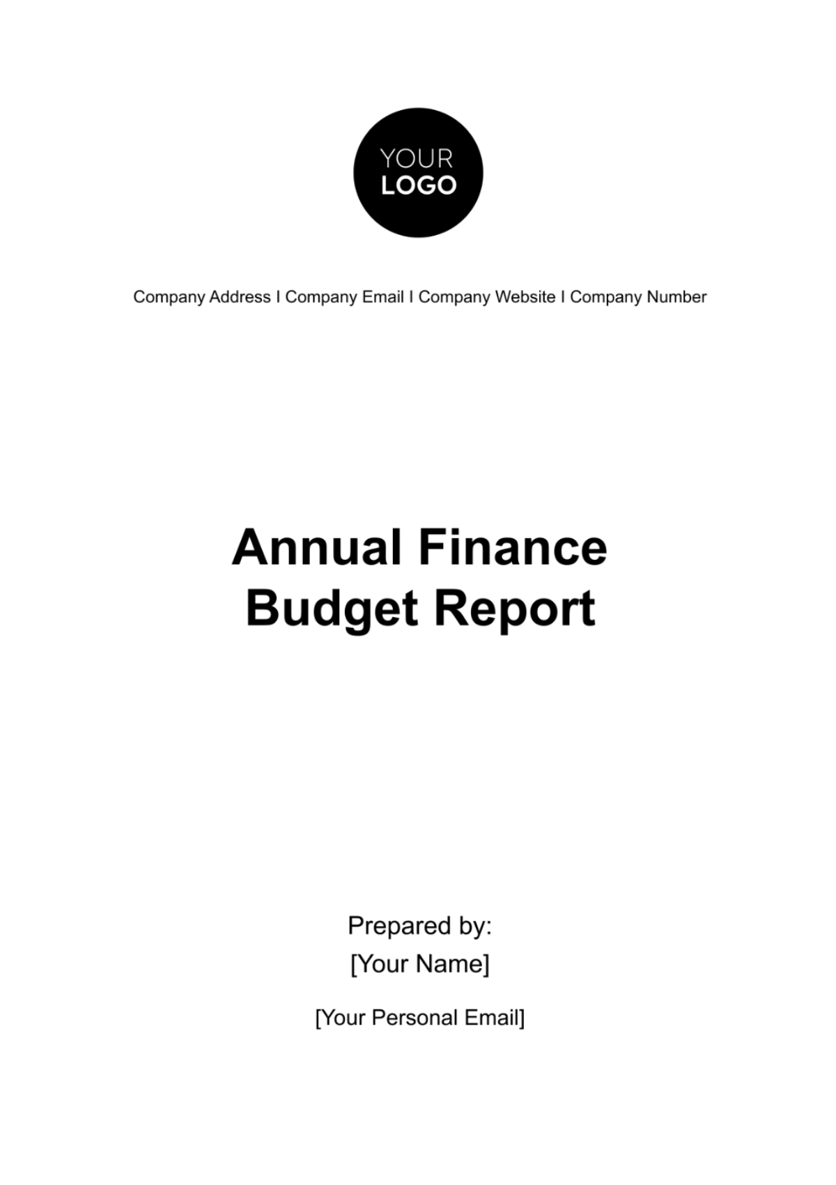 Annual Finance Budget Report Template - Edit Online & Download