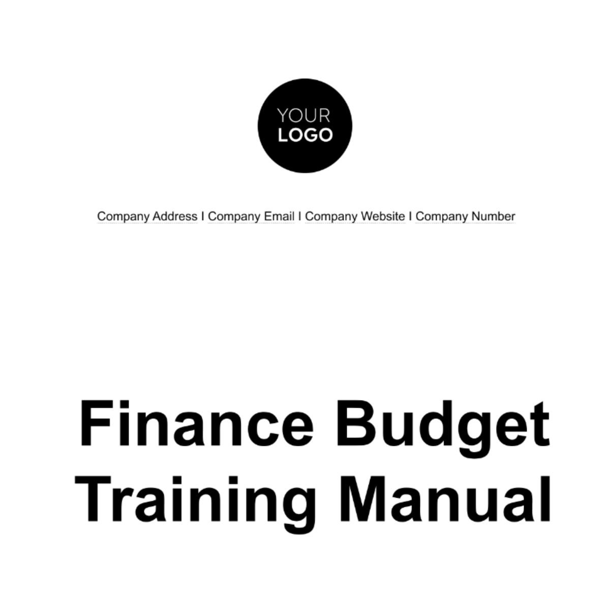 Finance Budget Training Manual Template