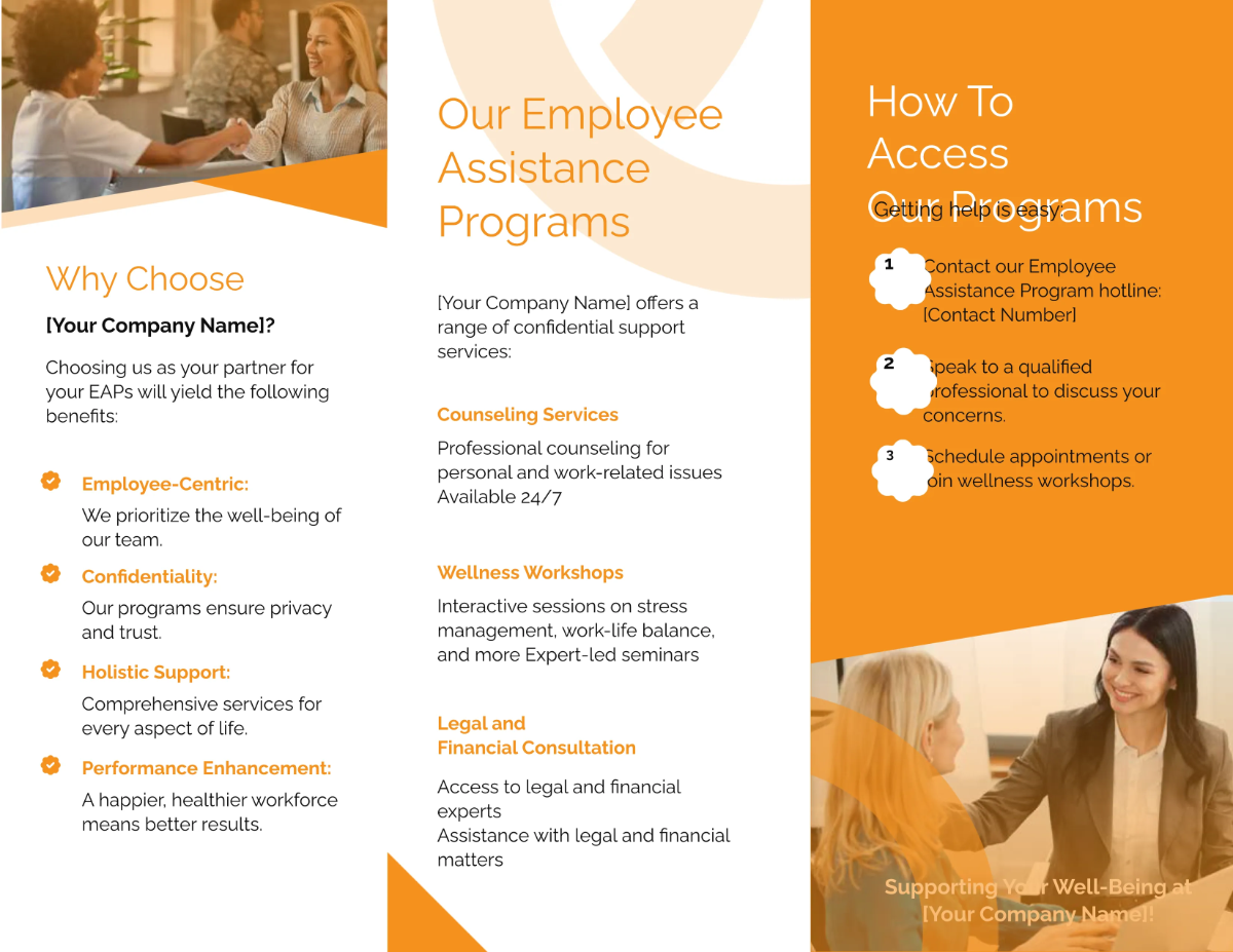 Free Employee Assistance Programs Brochure HR Template to Edit Online