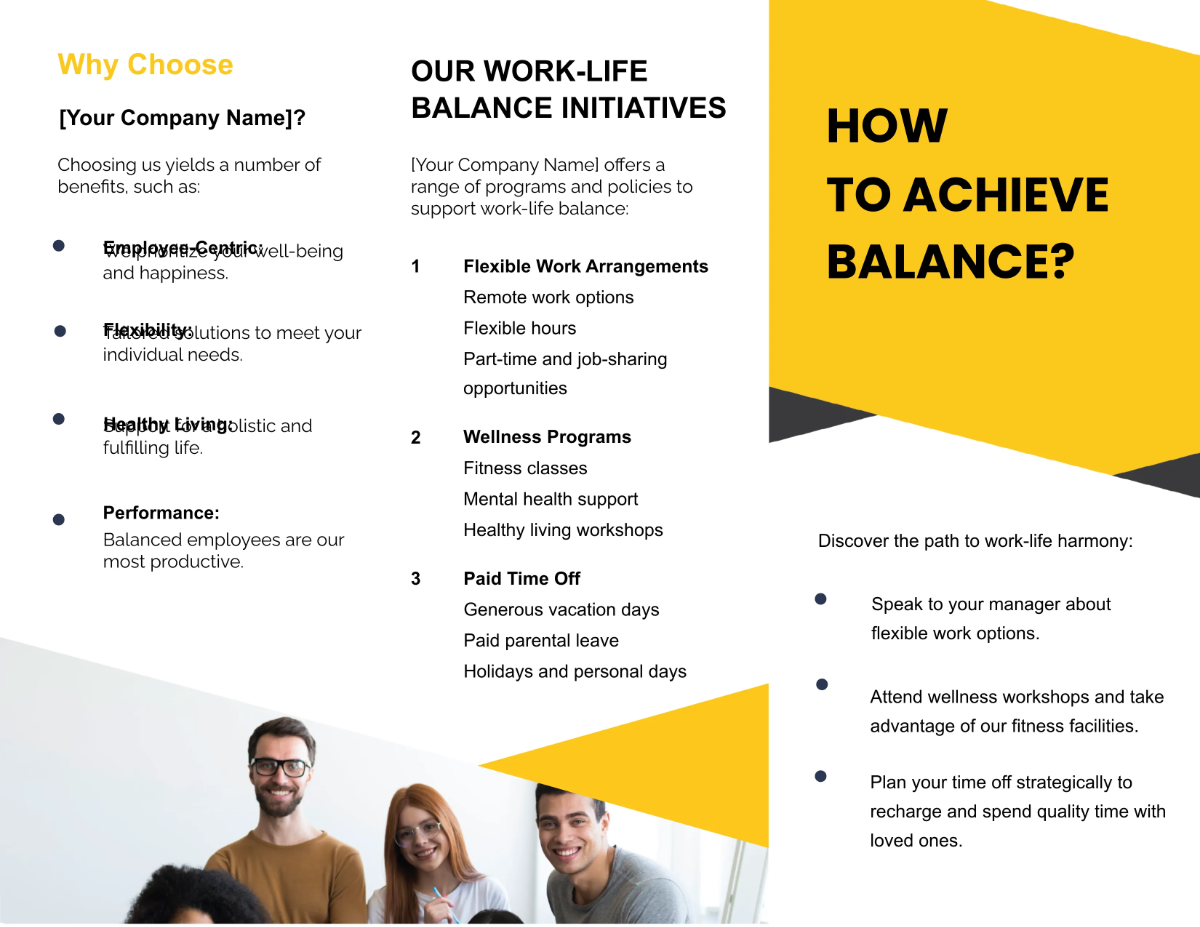 Free Work-Life Balance Brochure HR Template to Edit Online