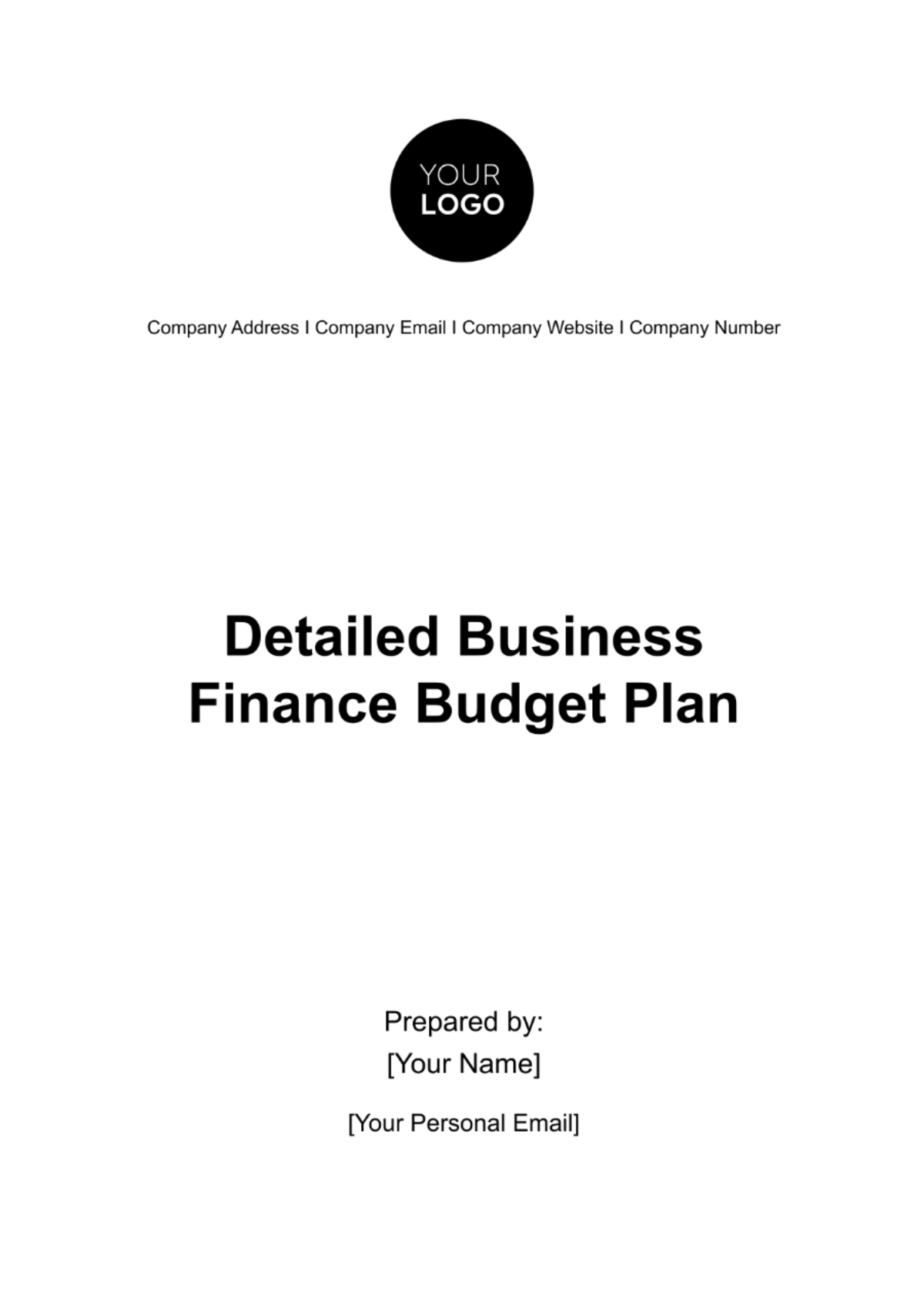 Detailed Business Finance Budget Plan Template