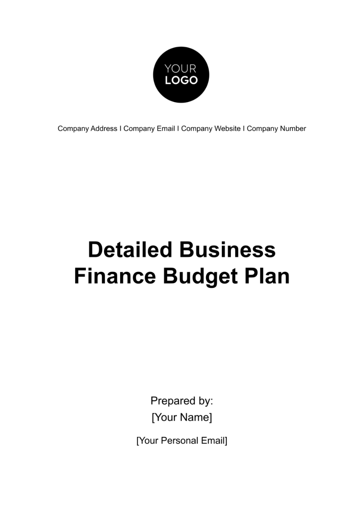 Detailed Business Finance Budget Plan Template