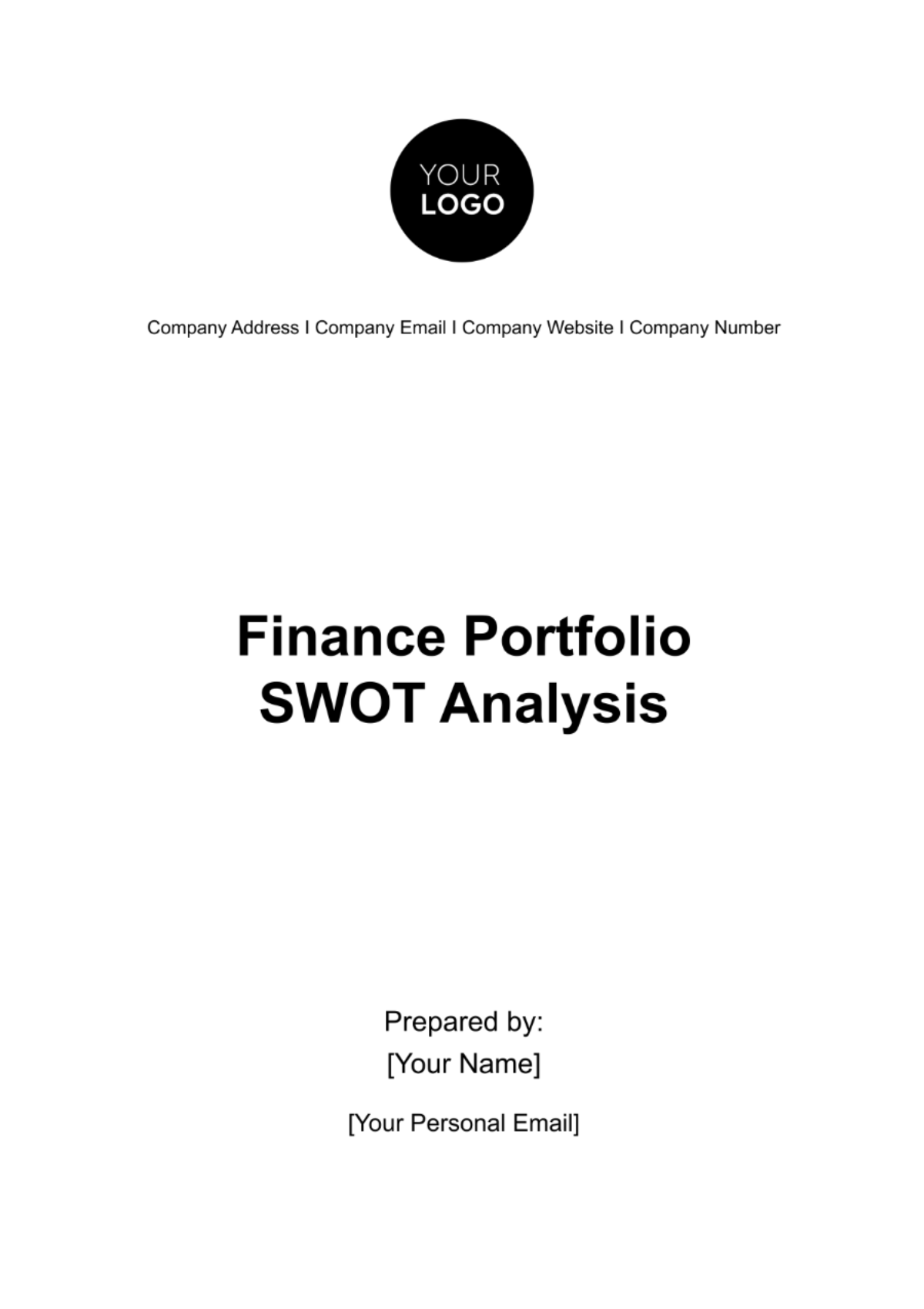Finance Portfolio SWOT Analysis Template
