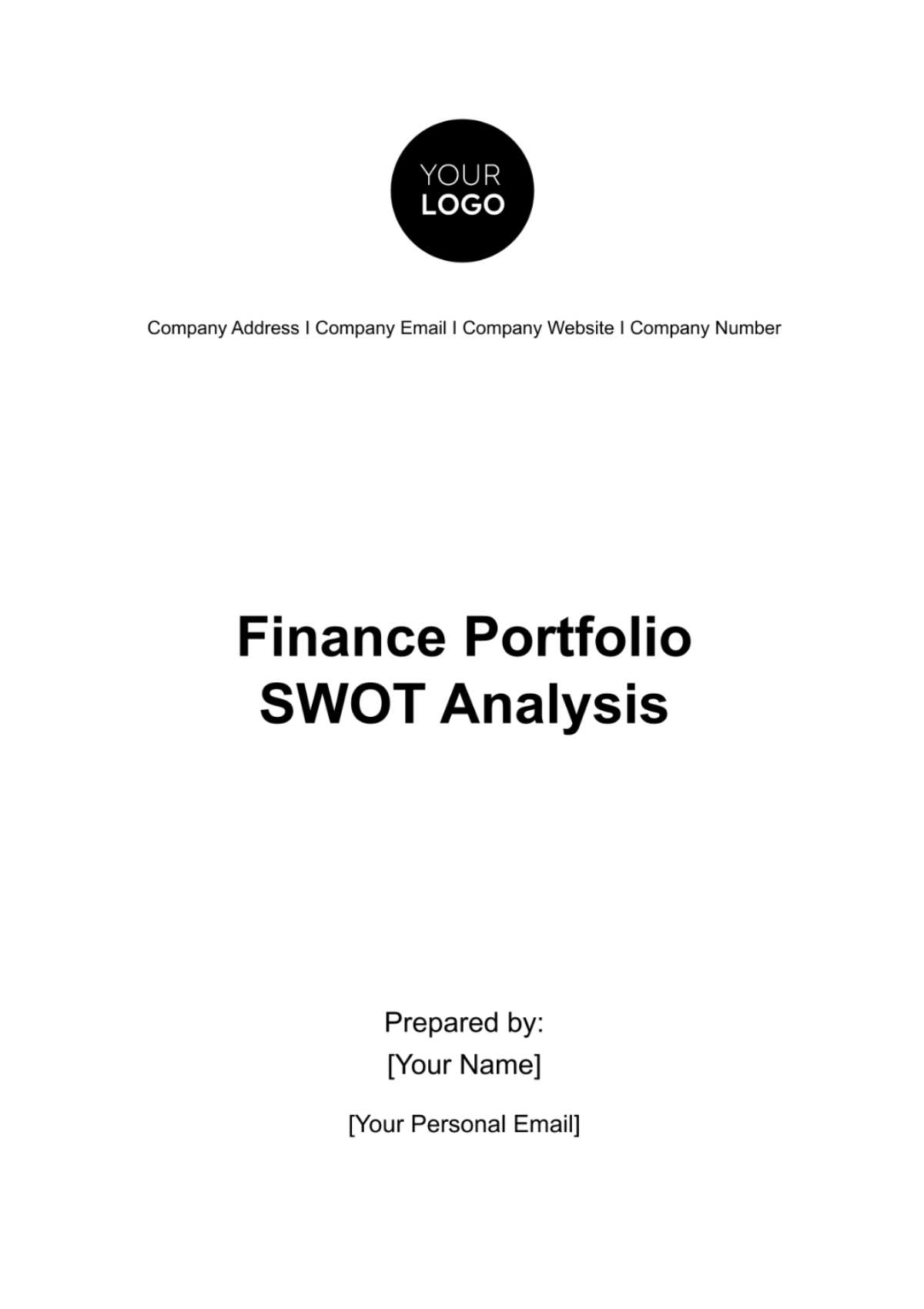 Finance Portfolio SWOT Analysis Template