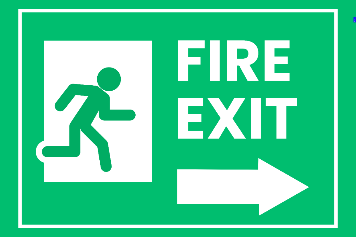 Free Fire Exit and Evacuation Route Signage Template