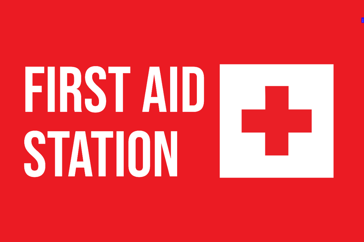 First Aid Station Location Signage Template