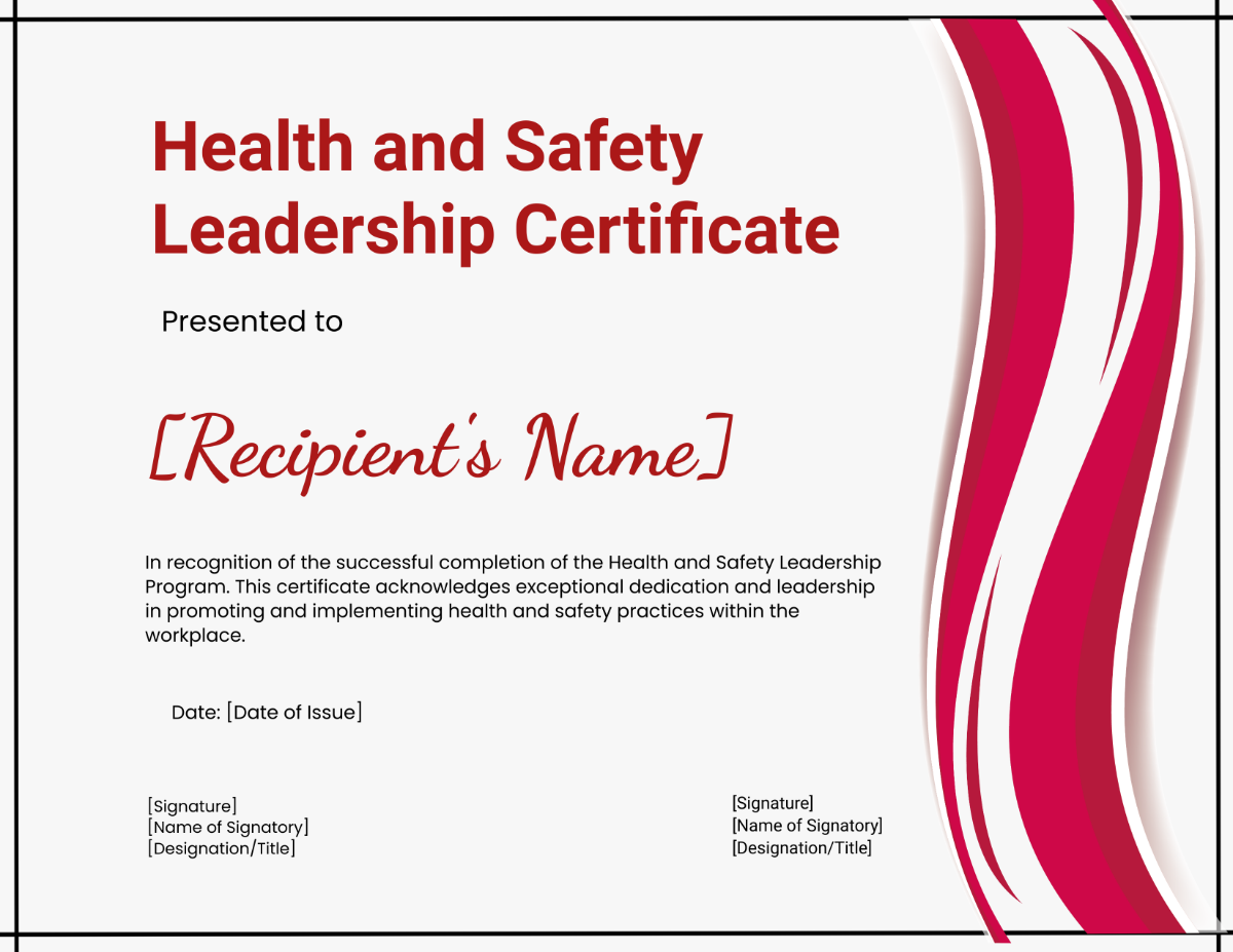 Health and Safety Leadership Certificate