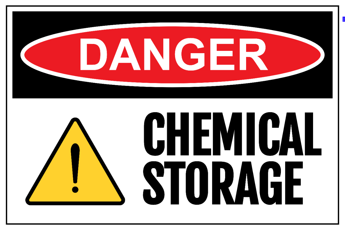 Free Chemical Storage Safety Signage Template