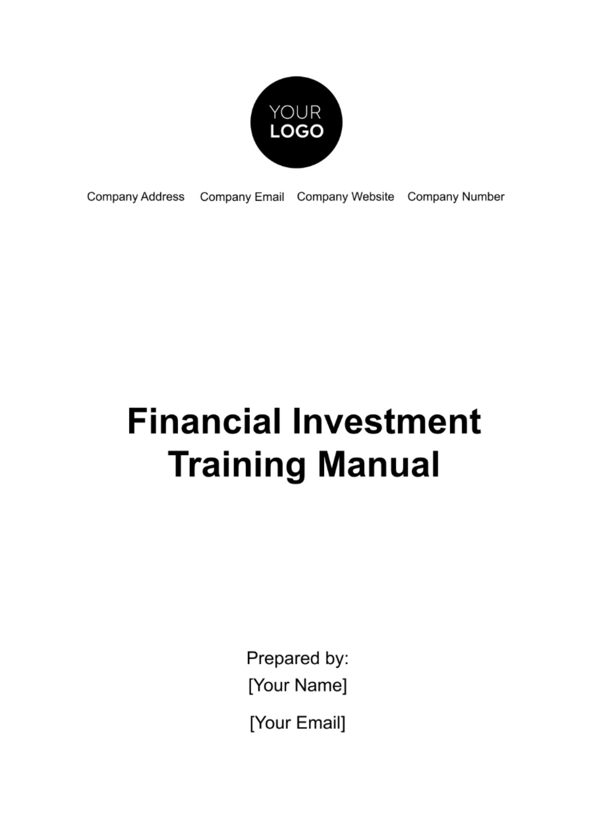 Financial Investment Training Manual Template