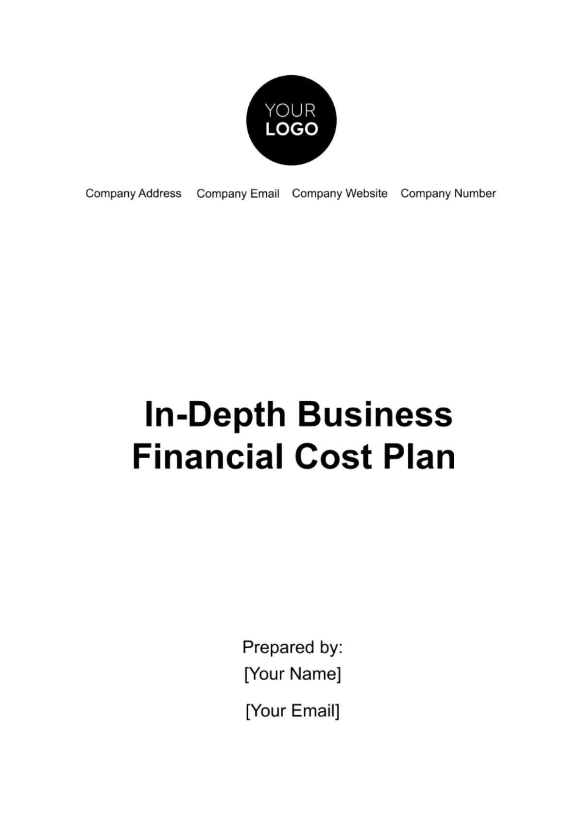 In-Depth Business Financial Cost Plan Template