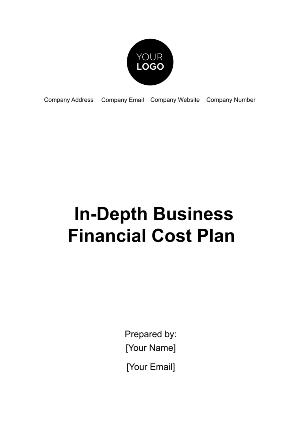 In-Depth Business Financial Cost Plan Template