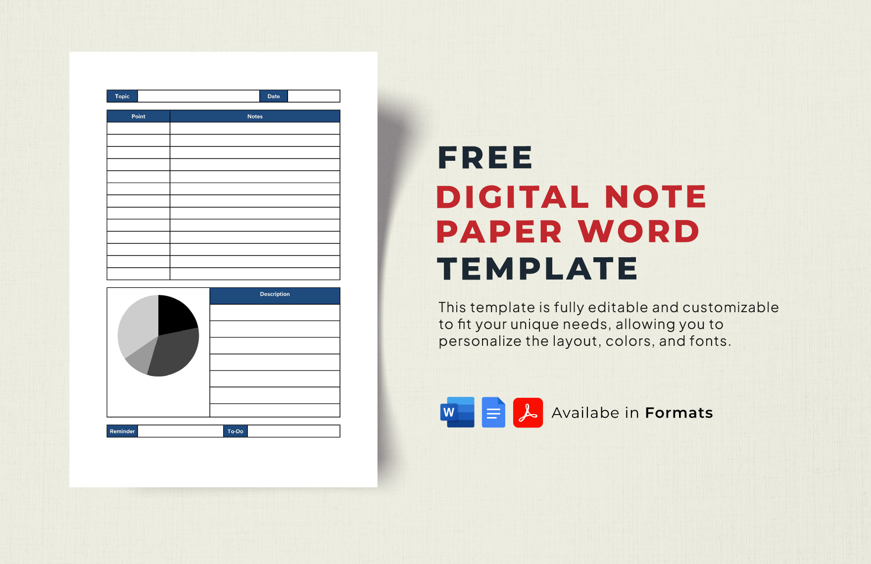 Digital Note Paper Word Template in Word, PDF, Google Docs - Download | Template.net