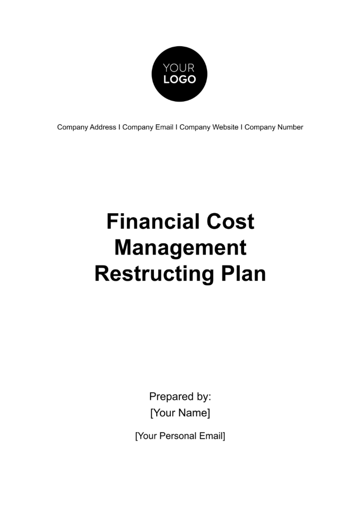 Financial Cost Management Restructuring Plan Template