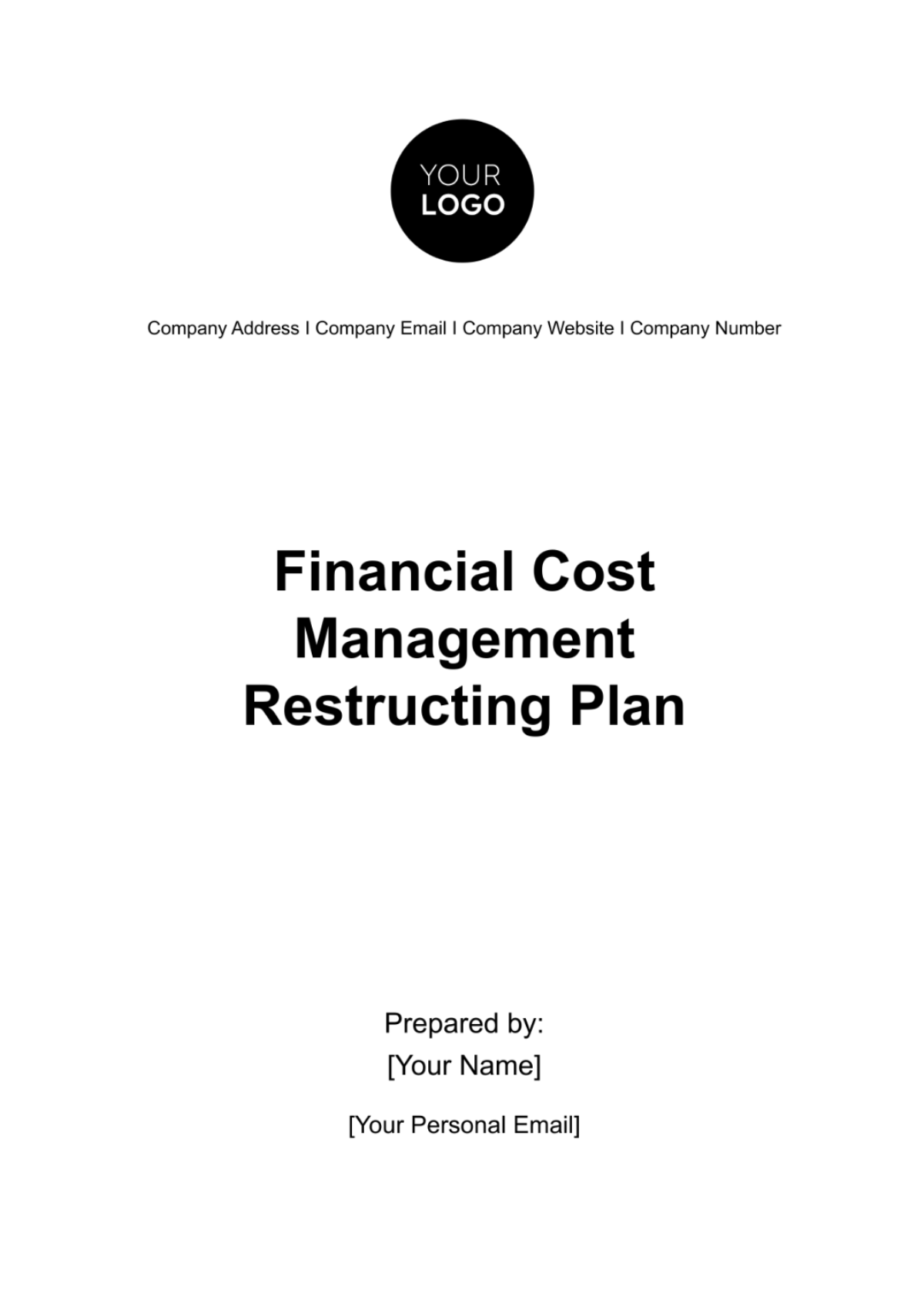 Financial Cost Management Restructuring Plan Template