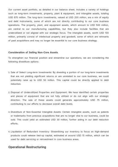 Free Financial Cost Management Restructuring Plan Template to Edit Online