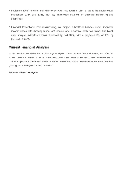 Free Financial Cost Management Restructuring Plan Template to Edit Online