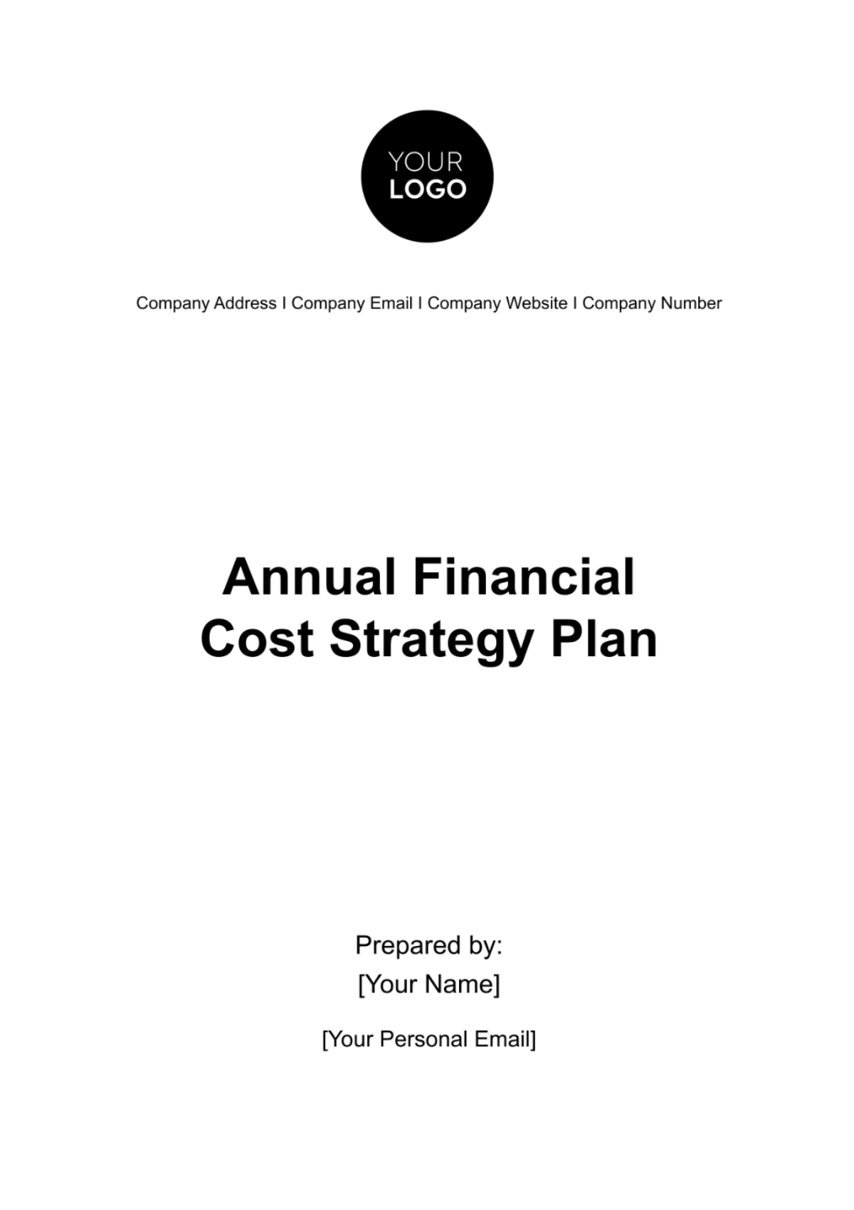 Annual Financial Cost Strategy Plan Template