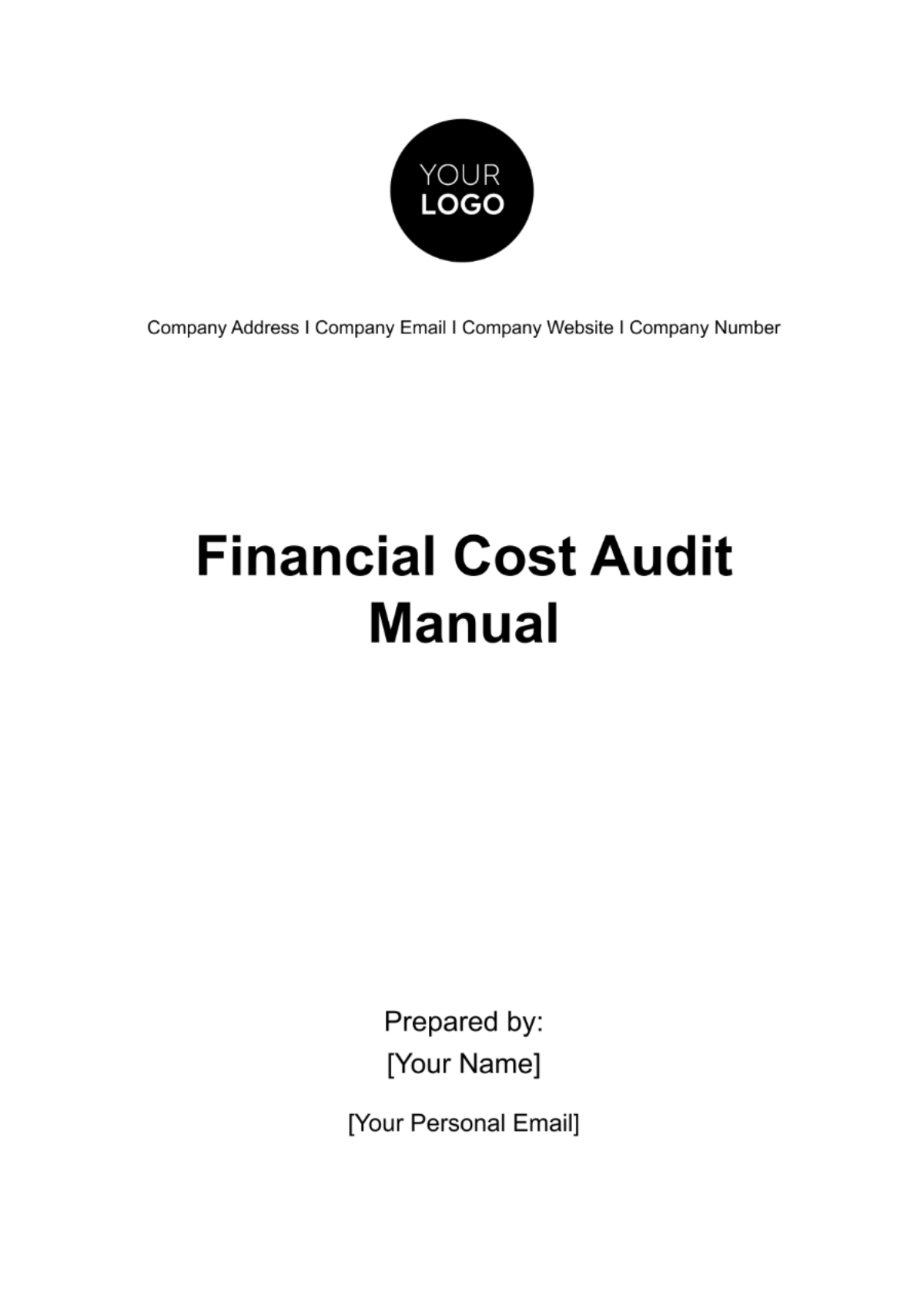 Financial Cost Audit Manual Template
