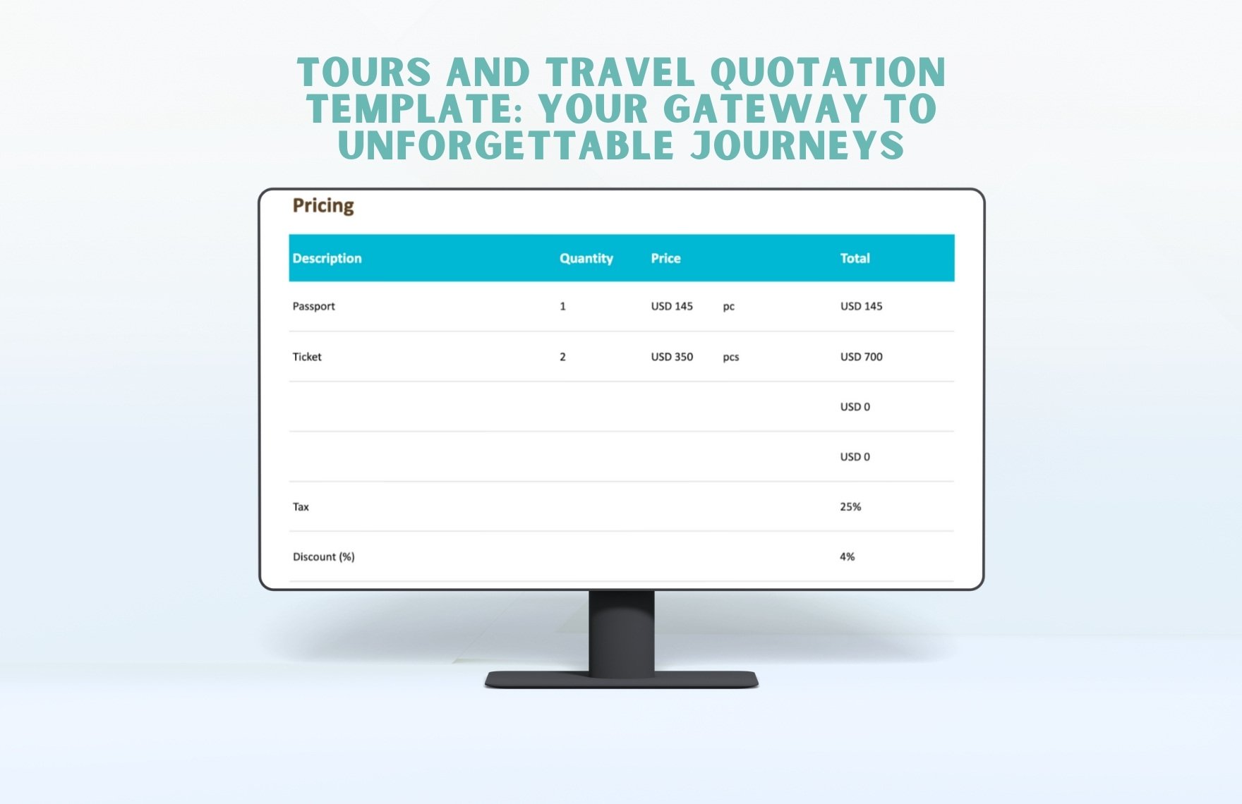 Tours and Travel Quotation Template