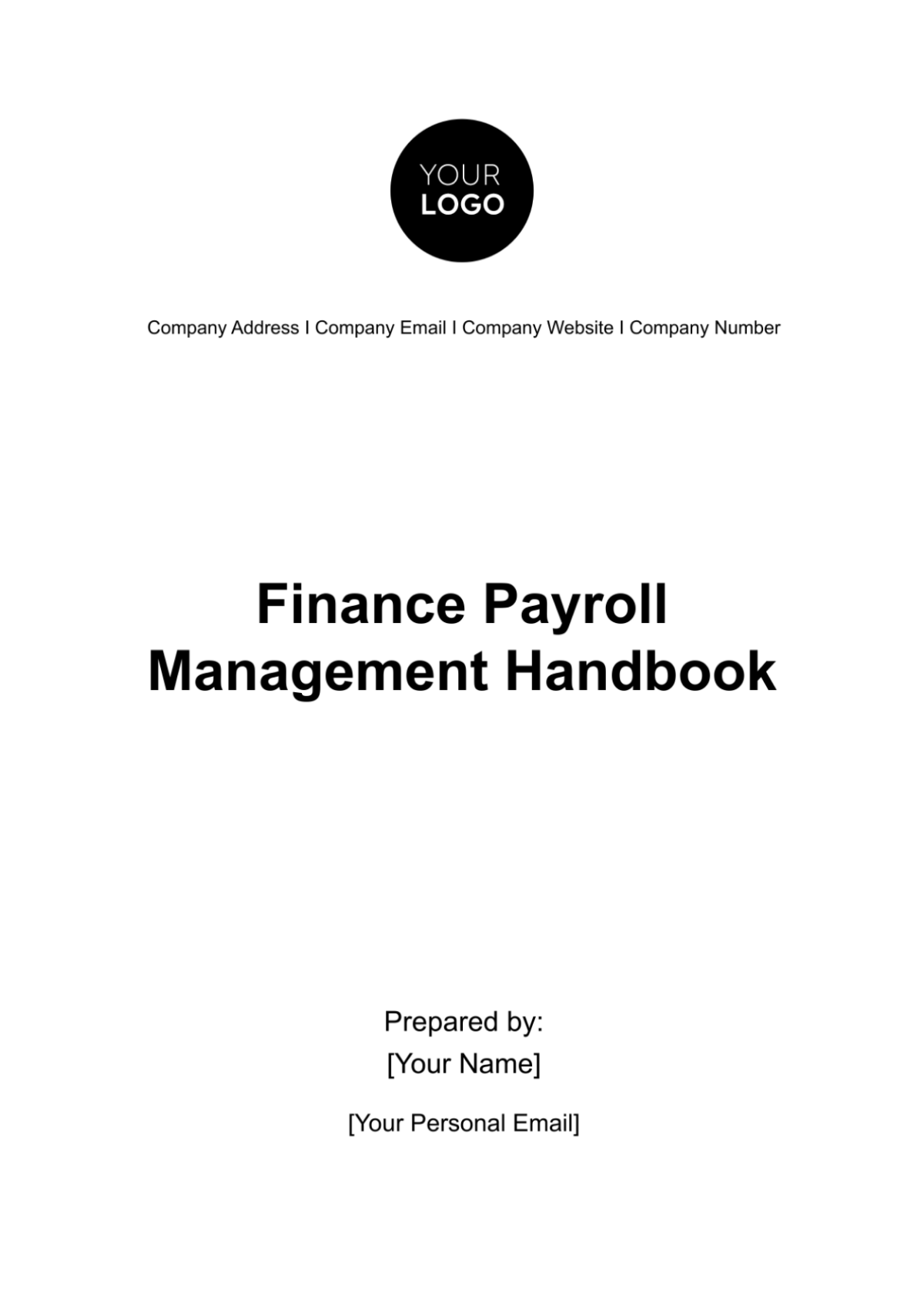 Finance Payroll Management Handbook Template