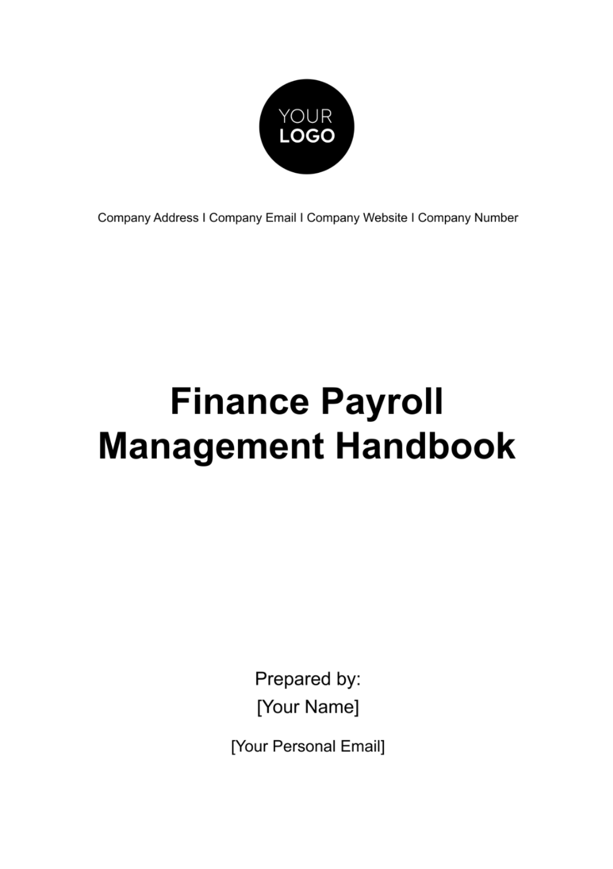 Finance Payroll Management Handbook Template