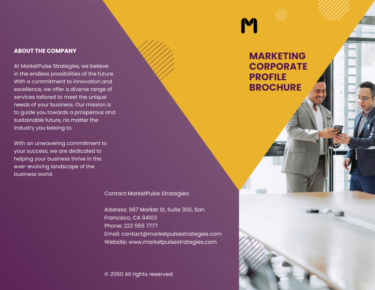 Marketing Corporate Profile Brochure Template - Edit Online & Download