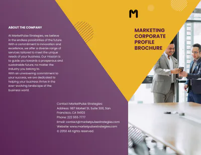 Free Marketing Corporate Profile Brochure Template to Edit Online