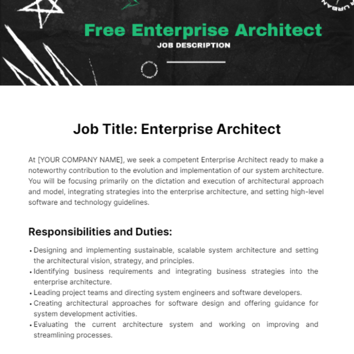 Free Enterprise Architect Job Description Template