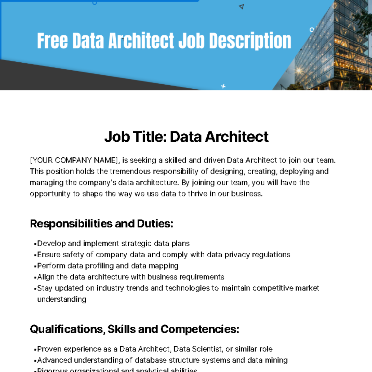 Free Data Architect Job Description Template