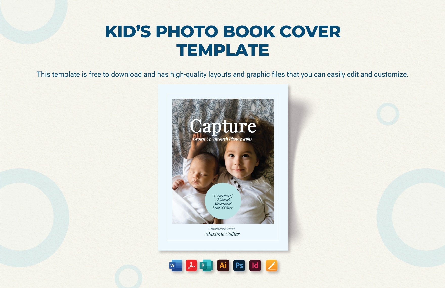 Free Kid's Photo Book Cover Template in Word, PDF, Illustrator, PSD, Apple Pages, Publisher, InDesign