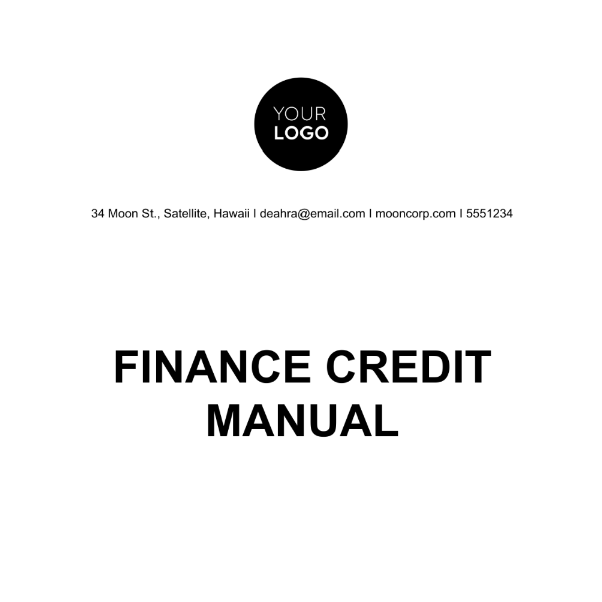 Free Finance Credit Manual Template
