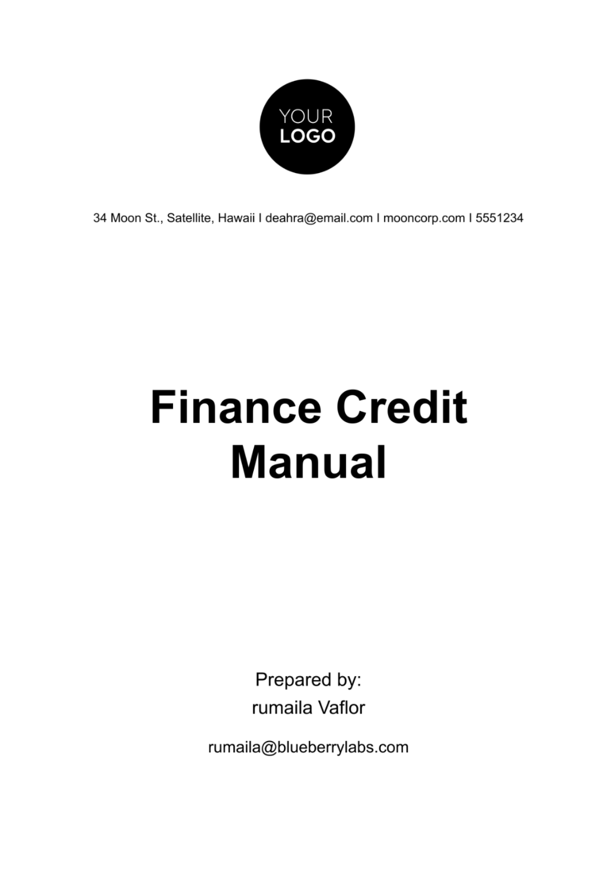 Finance Credit Manual Template