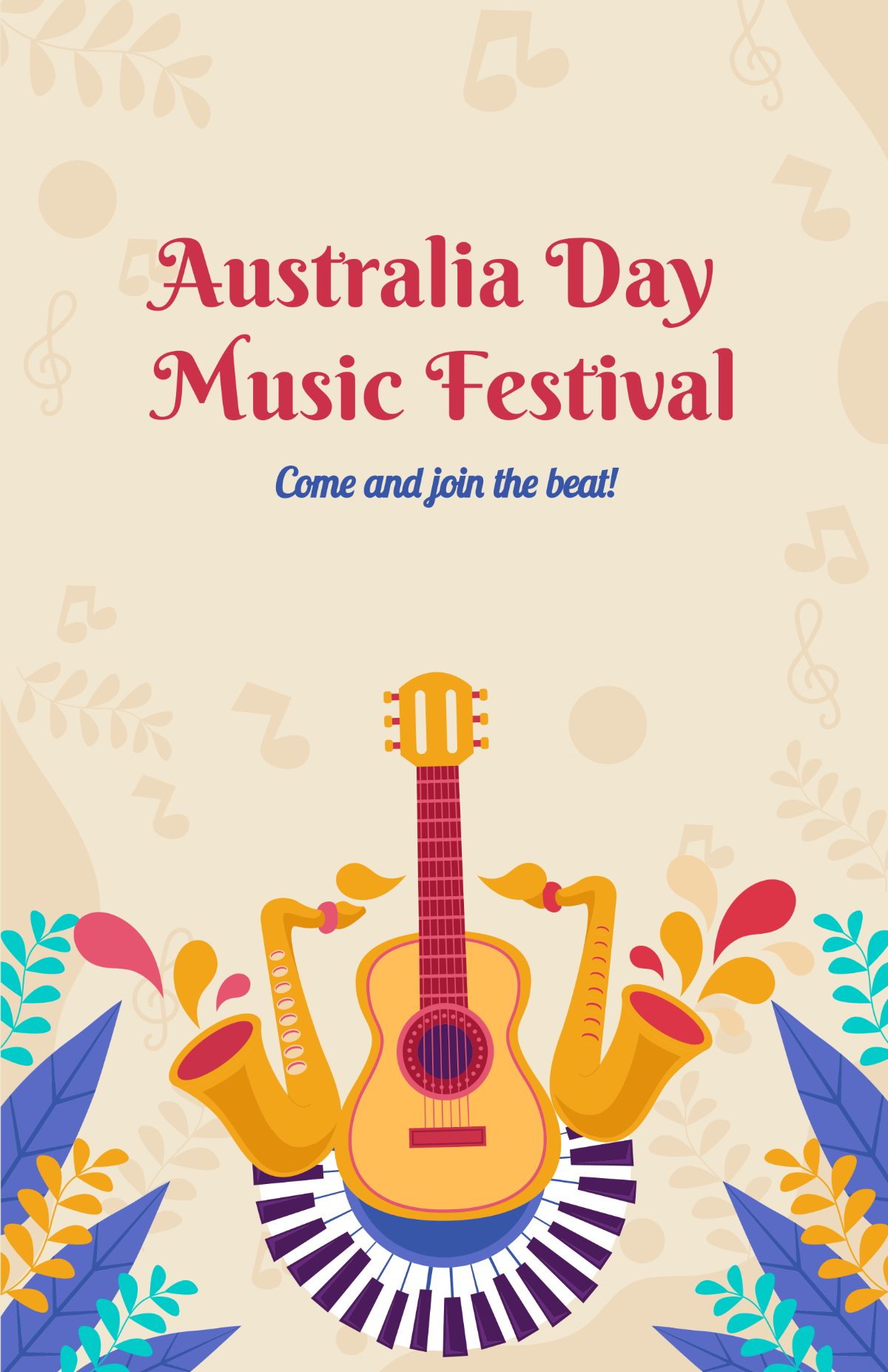 Australia Day Music Festival Poster Template