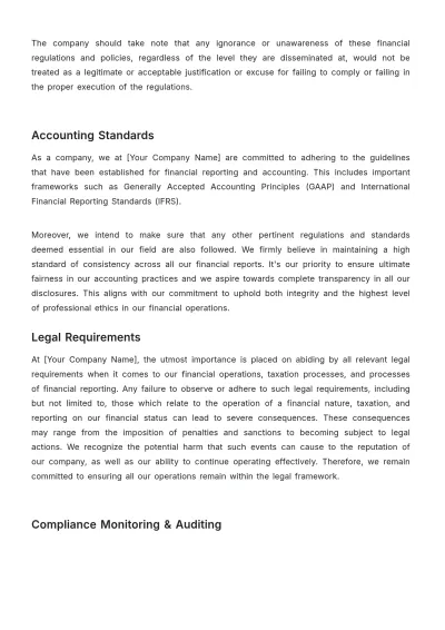 Free Financial Documentation Policy Template to Edit Online