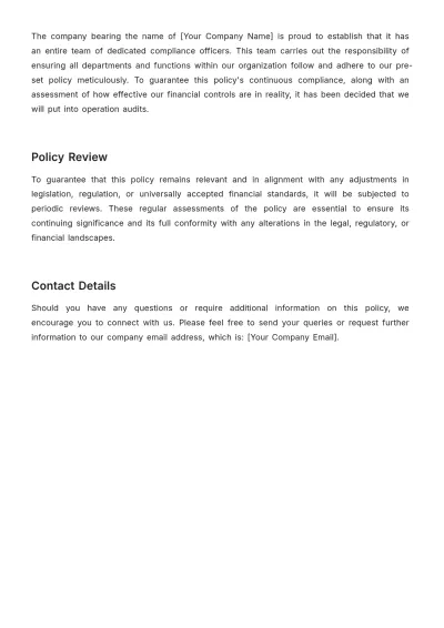 Free Financial Documentation Policy Template to Edit Online