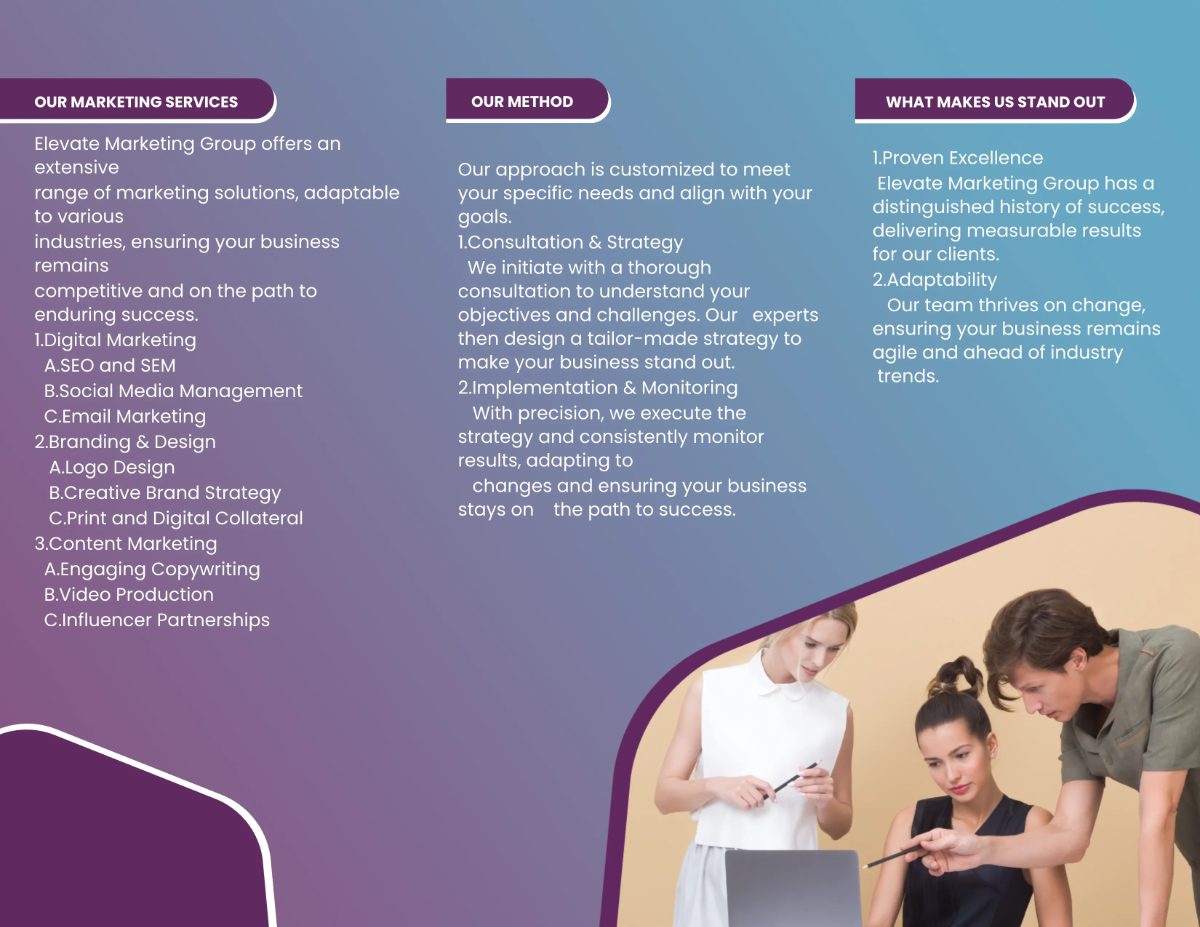 Free Marketing Service Catalog Brochure Template to Edit Online