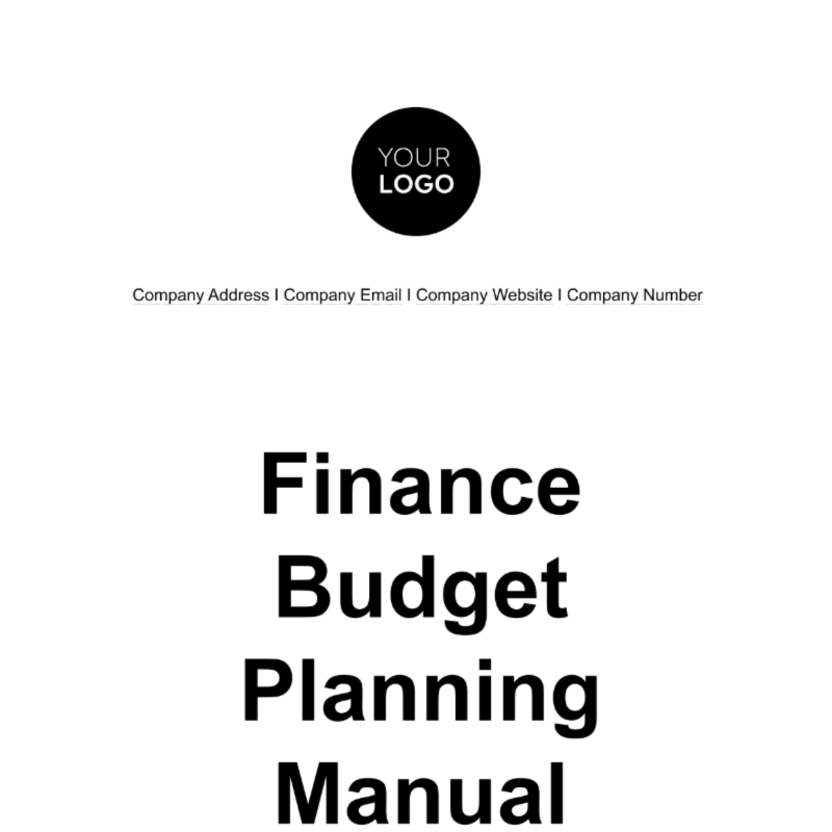 Finance Budget Planning Manual Template